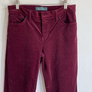 Ralph Lauren Deep Burgundy Corduroy Classic Straight Trousers Pants 4